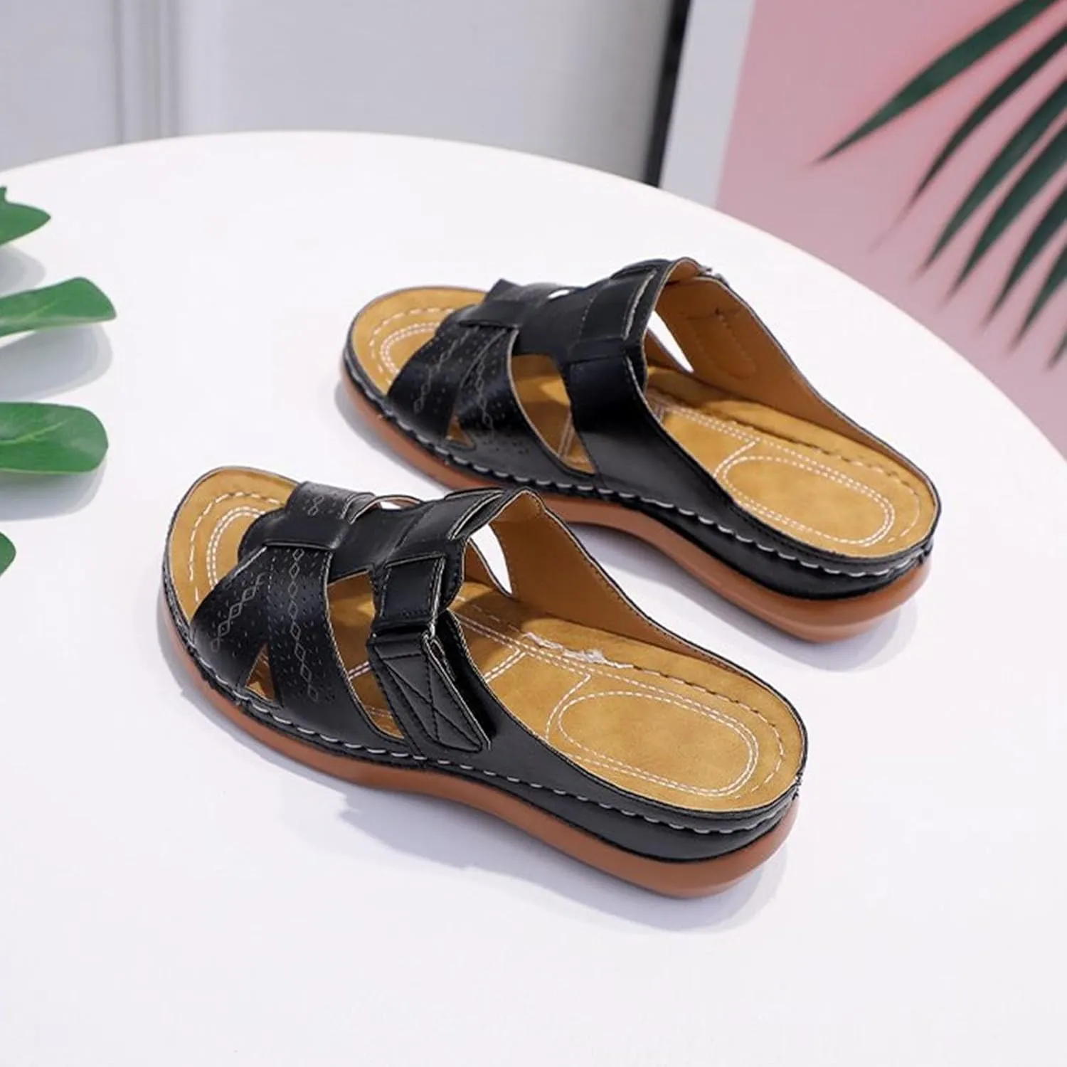 Womens Orthopedic Sandals with Arch Support Flip Flops Arch Support Comfortable Wedge Sandals Walking All Day Lightweight Orthopedic Sandals