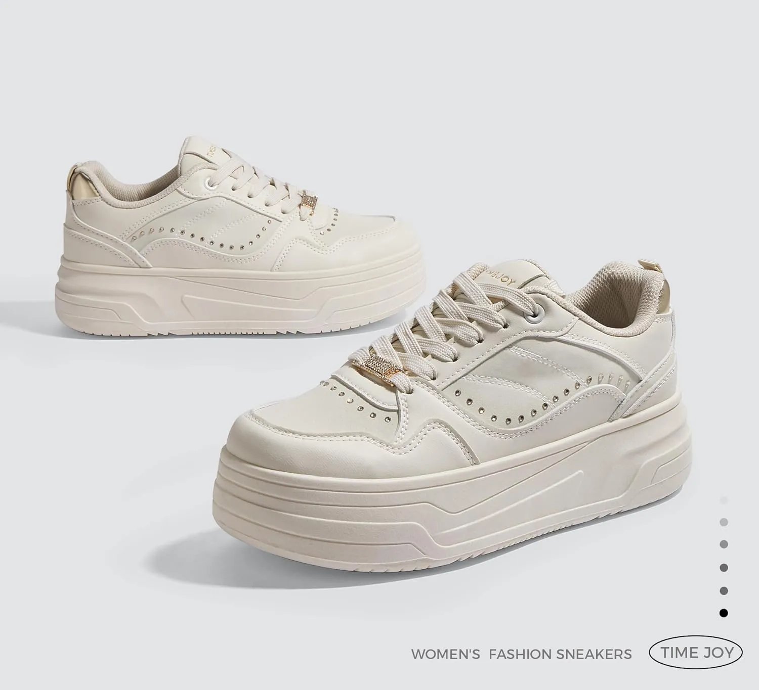 Women's Platform Sneakers Chunky Tennis Shoes with Artificial Leather & Recyclable Material Insole Non-Slip Cushion for Casual, Streetwear & Daily Outfits