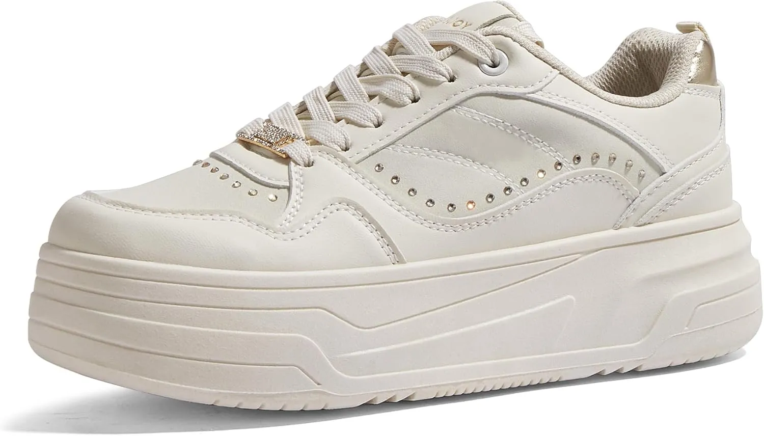 Women's Platform Sneakers Chunky Tennis Shoes with Artificial Leather & Recyclable Material Insole Non-Slip Cushion for Casual, Streetwear & Daily Outfits