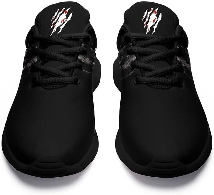 Women's Running Shoes with Unique Skull Rose Print, Non Slip Athletic Gym Training Walking Sneakers for Men