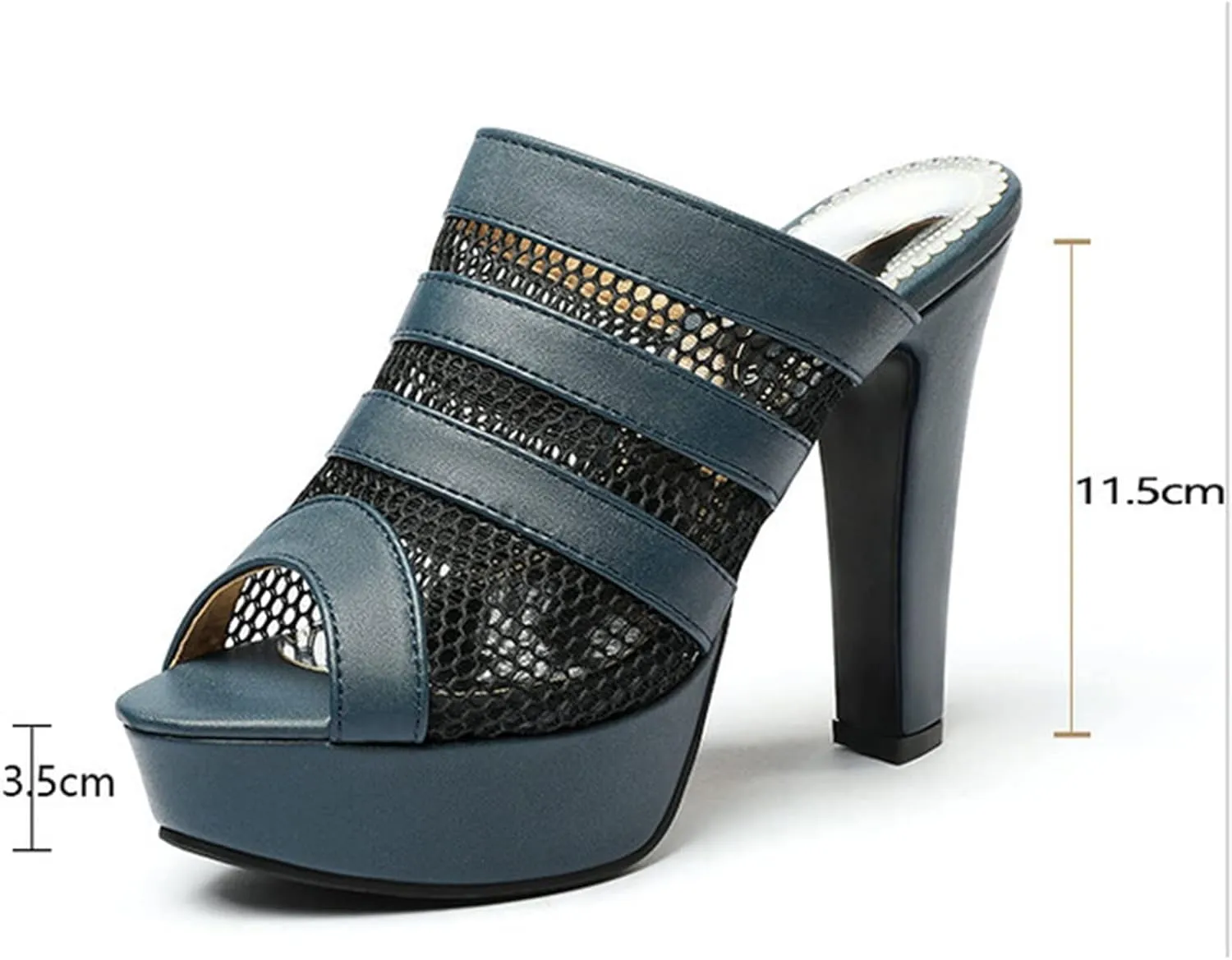 Women's Sandals Block Heel Platform Fish Mouth Open Toe Hollow Mesh Fish Mouth High Heels Fashion Casual Everyday Party Large Size Heel Height 11.5Cm/4.2In Summer Sandals
