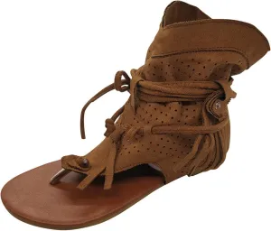 Women's Sandals Flat Flip Flops Casual Tassel Retro Bohemian Gladiator Fringe Dressy Clip Toe Sandals Summer Breathable Waterproof Mesh Slippers t-Strap Beach Parties Walking Sandal