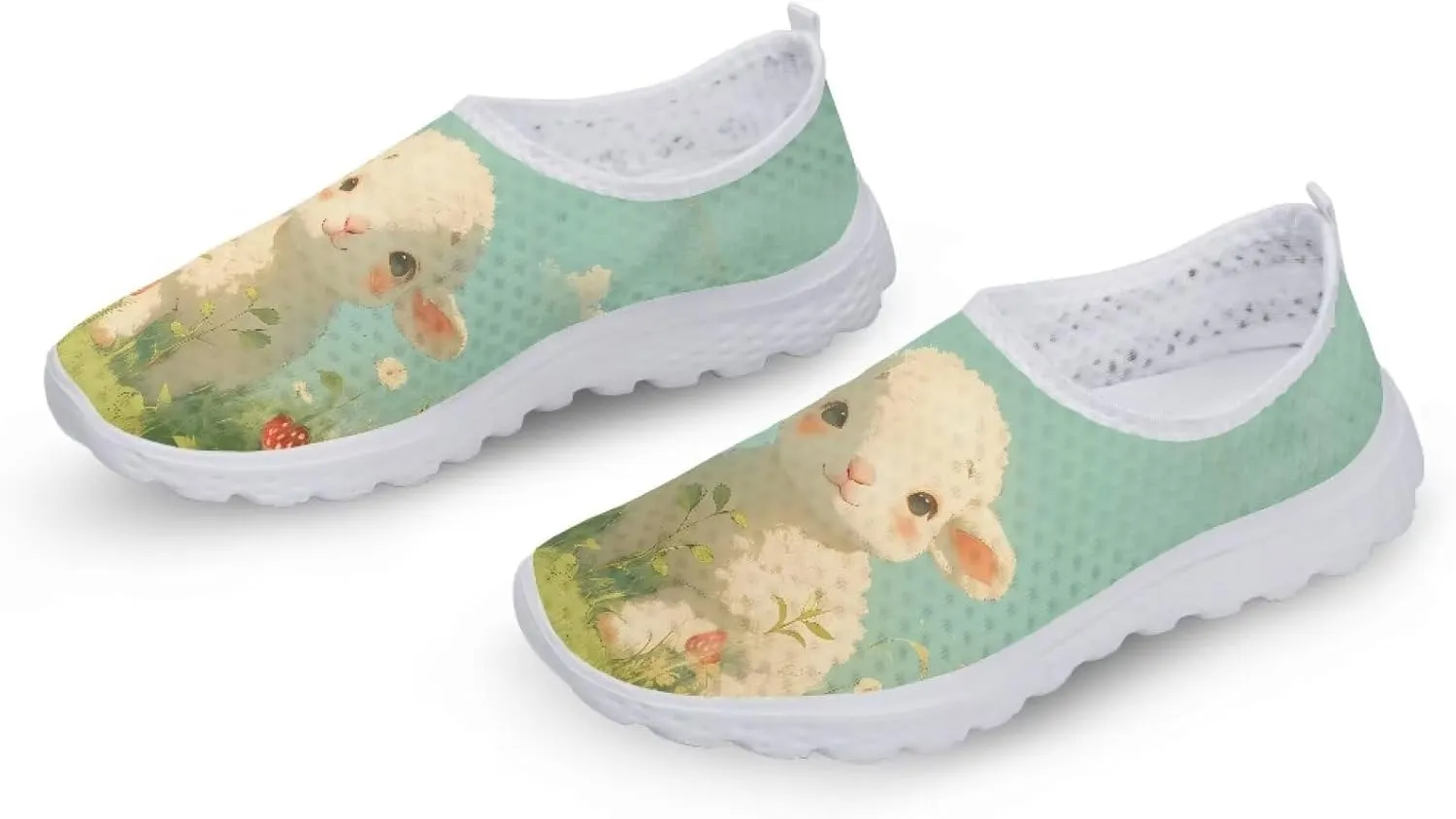 Women's Slip On Walking Running Shoes Ladies Low-top Loafers Lightweight Breathable Mesh Fashion Sneakers US Size 5.5-11.5
