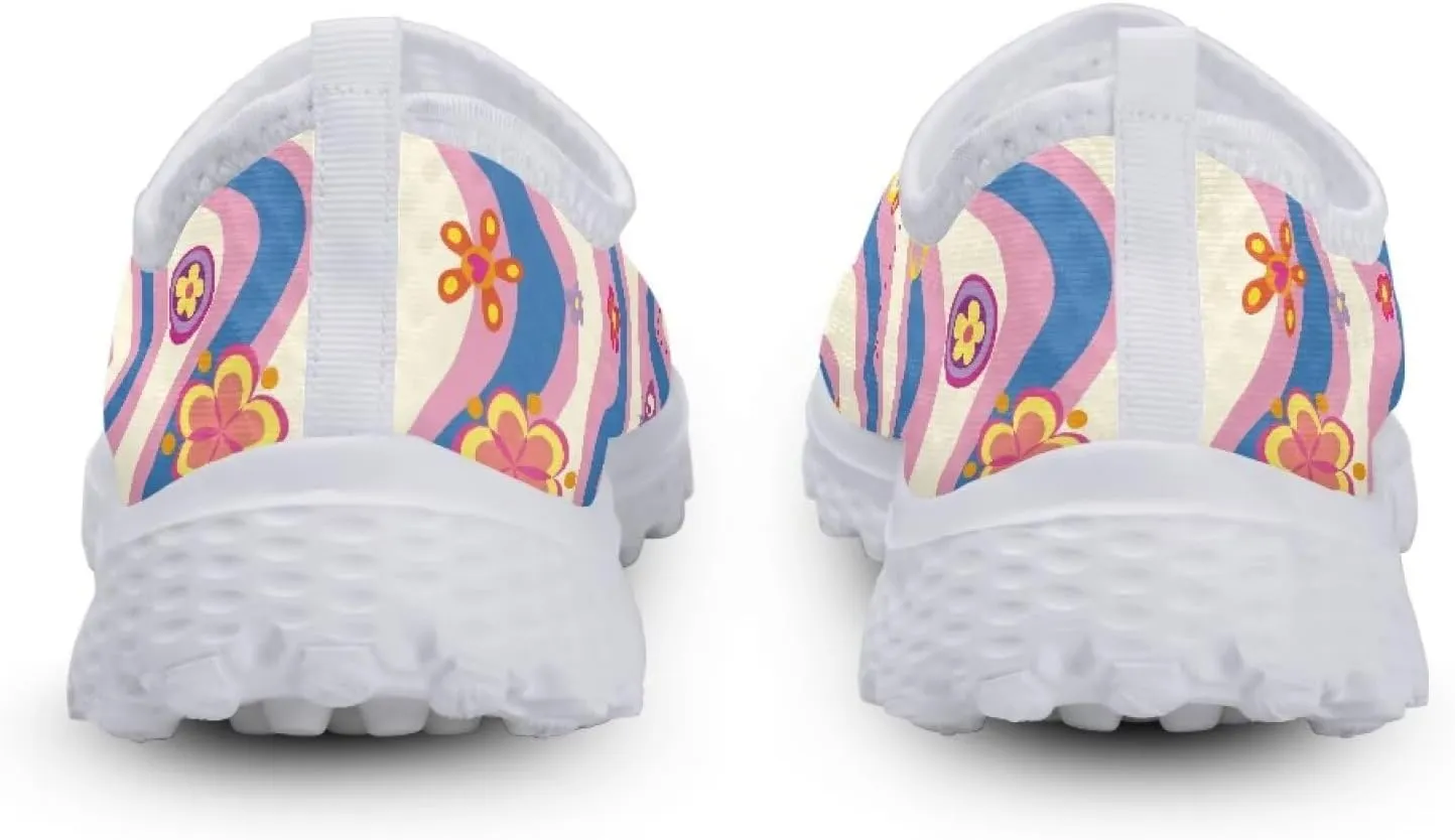 Women's Slip On Walking Running Shoes Ladies Low-top Loafers Lightweight Breathable Mesh Fashion Sneakers US Size 5.5-11.5