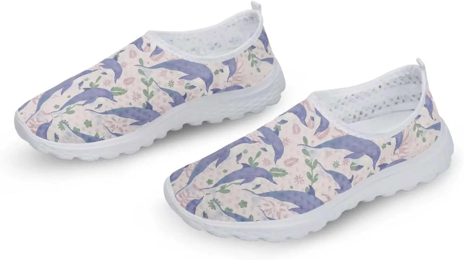 Women's Slip On Walking Running Shoes Ladies Low-top Loafers Lightweight Breathable Mesh Fashion Sneakers US Size 5.5-11.5