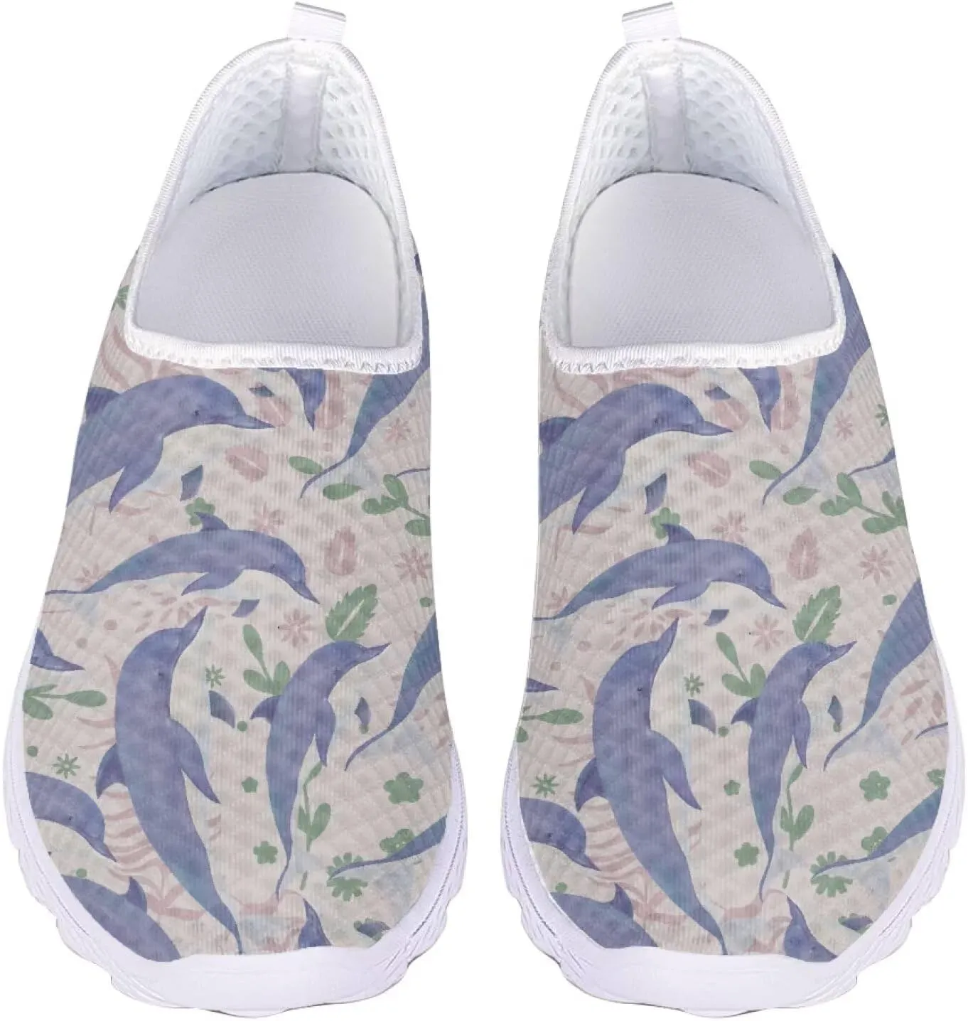 Women's Slip On Walking Running Shoes Ladies Low-top Loafers Lightweight Breathable Mesh Fashion Sneakers US Size 5.5-11.5