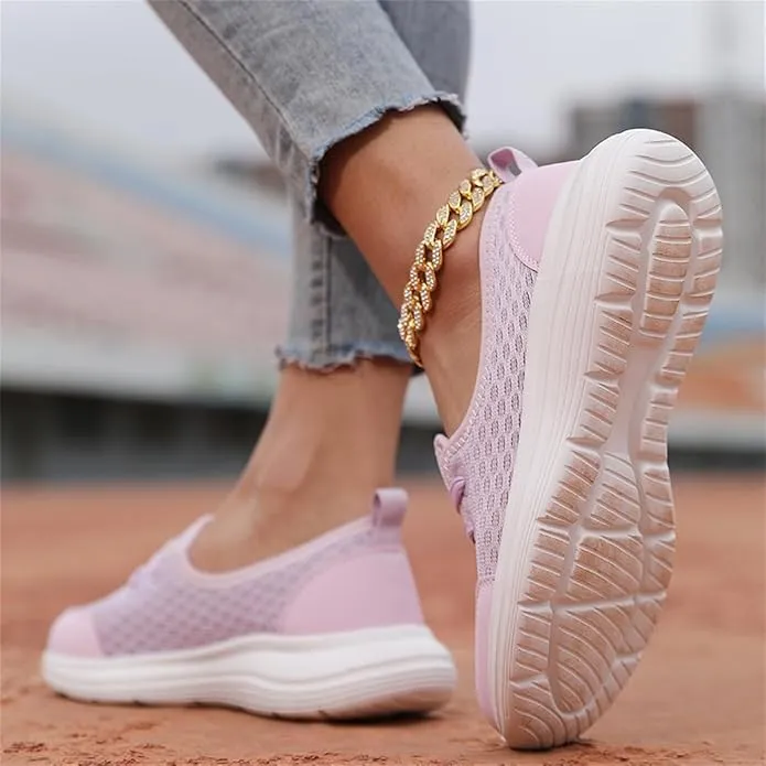 Women's Soft Sole Mesh Comfort Orthopedic Shoes -Breathable Slip-On Flat Walking Shoes,Walking Comfort