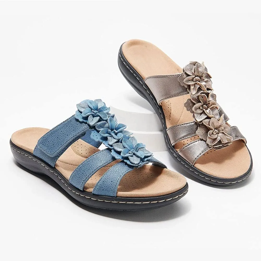 Womens Summer Fashion Sandals, Open Toe Retro Fashion Ladies Shoes Beach Shoes,Orthopedic Casual Slip On Flip Flops Lightweight Flat Shoes