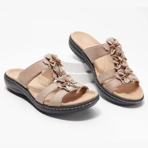 Womens Summer Fashion Sandals, Open Toe Retro Fashion Ladies Shoes Beach Shoes,Orthopedic Casual Slip On Flip Flops Lightweight Flat Shoes