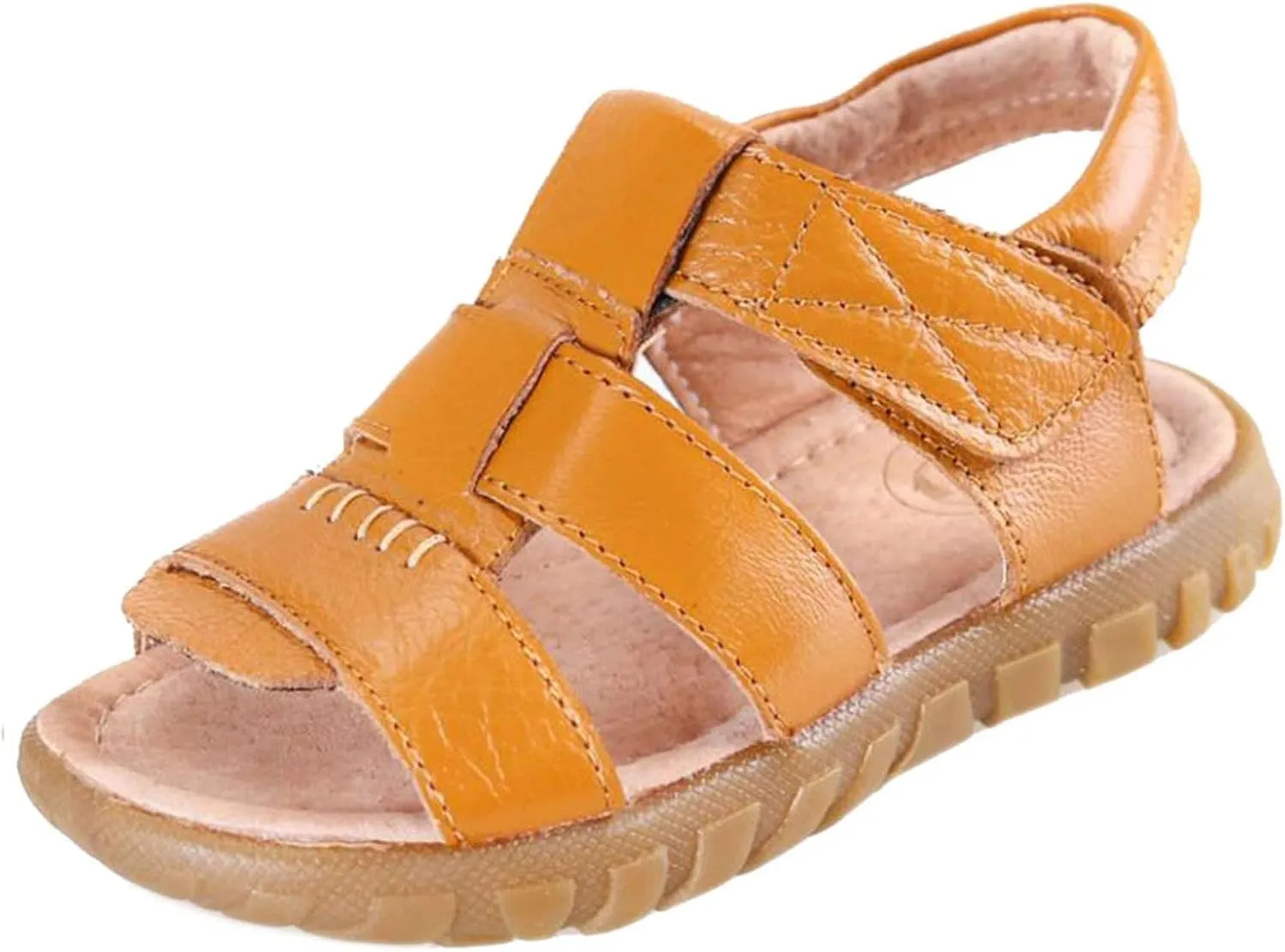WUIWUIYU Boys Girls Outdoor Casual Open Toe Sport Sandals Beach Water Swimming Athletic Leather Summer Shoes