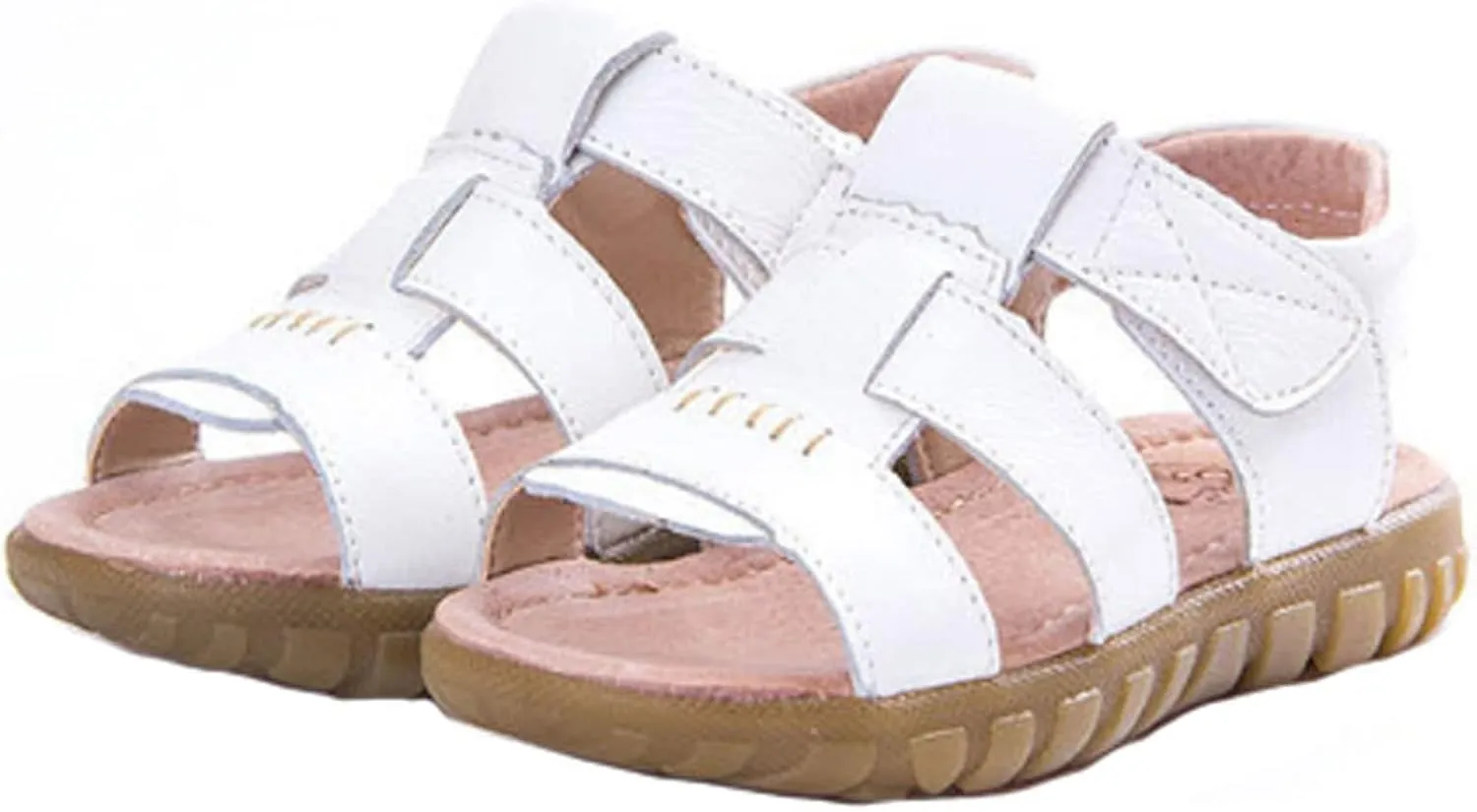 WUIWUIYU Boys Girls Outdoor Casual Open Toe Sport Sandals Beach Water Swimming Athletic Leather Summer Shoes