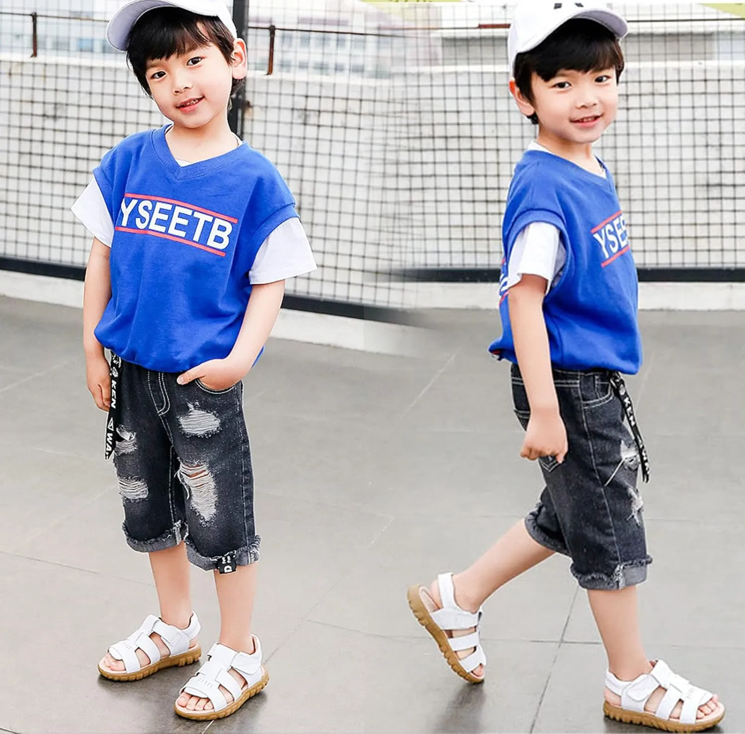 WUIWUIYU Boys Girls Outdoor Casual Open Toe Sport Sandals Beach Water Swimming Athletic Leather Summer Shoes