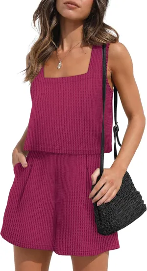 XIEERDUO Two Piece Set for Women Beach Vacation Clothes Summer Sets Travel Outfits Women Beach Fashion Matching Sets