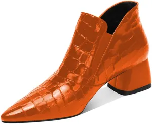 YDN Women Sexy Pointed Toe Ankle Boots Chunky Low Heel Booties Pull on Elastic Party Outddor Shoe Size 4-16 US