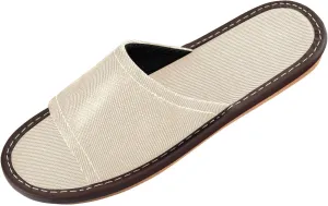 Yuiboo Beige Men Women Spa Slippers Breathable Anti-slip Sandals for Home Home Indoor