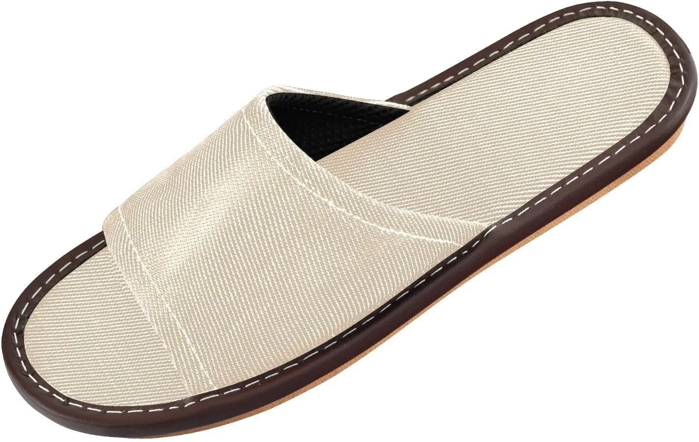 Yuiboo Beige Men Women Spa Slippers Breathable Anti-slip Sandals for Home Home Indoor