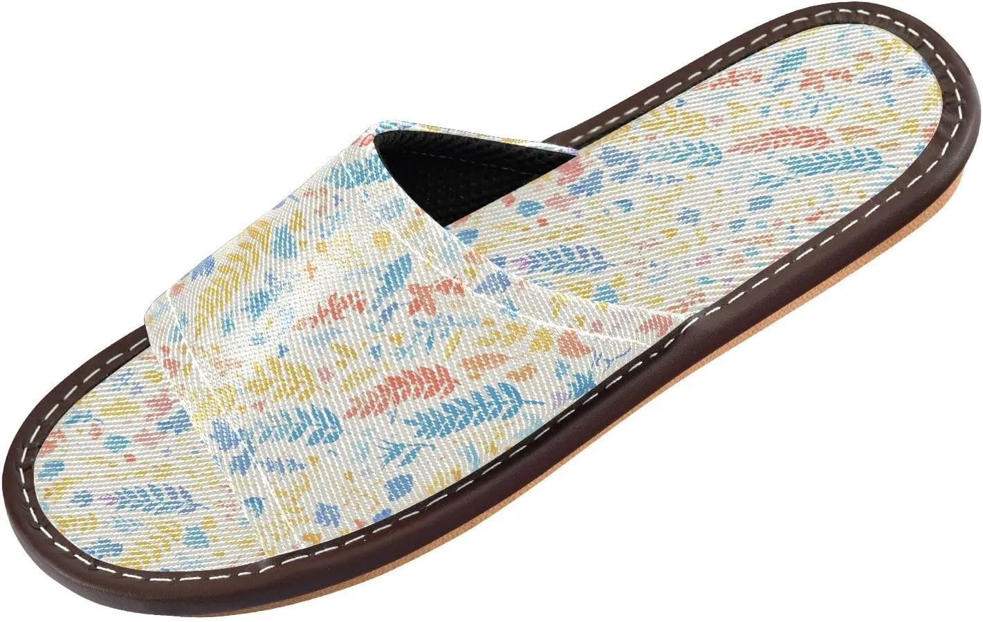 Yuiboo Cartoon Rainbow Flowers Men Women Fashion Slippers Summer Anti-slip Sandals for Hotel Travel Beach