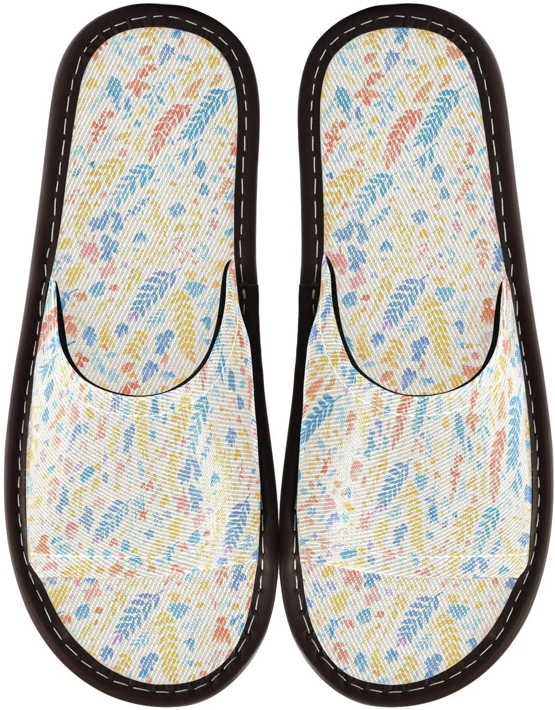 Yuiboo Cartoon Rainbow Flowers Men Women Fashion Slippers Summer Anti-slip Sandals for Hotel Travel Beach