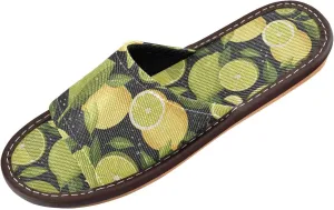 Yuiboo Chic Lemons Limes Men Women's Travel Slippers Reusable Anti-slip Sandals for Beach Hotel Hotel