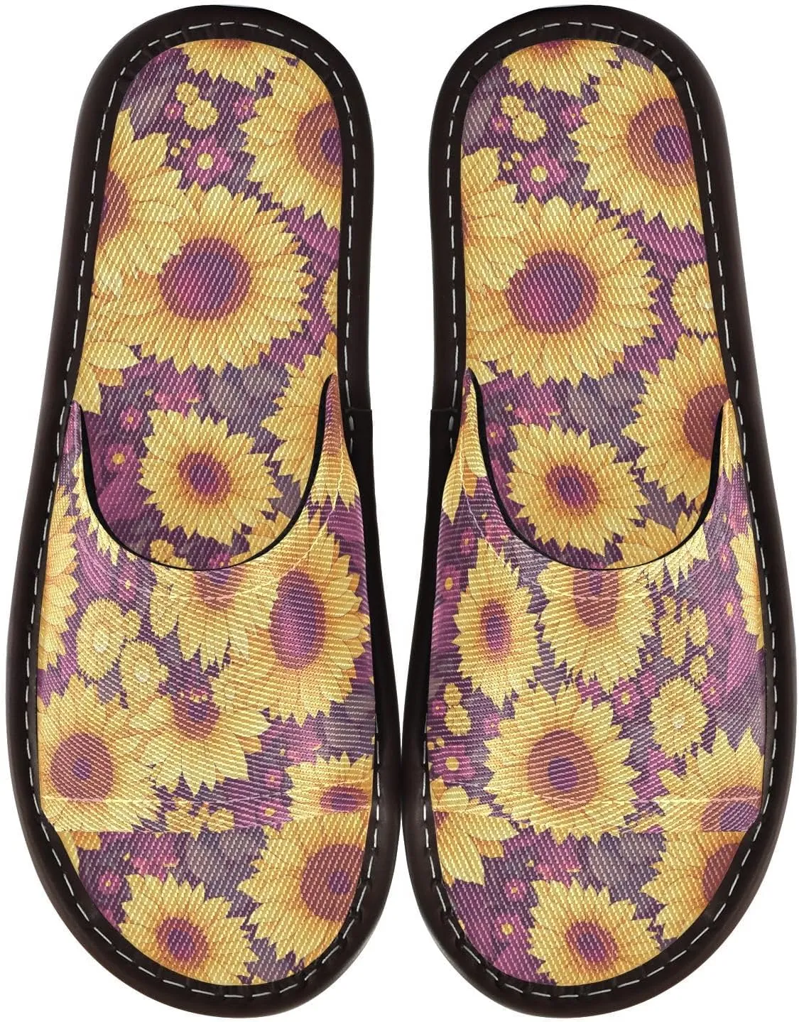 Yuiboo Glowing Sunflower Men Women House Slippers Breathable Beach Sandals for Home Indoor Bedroom