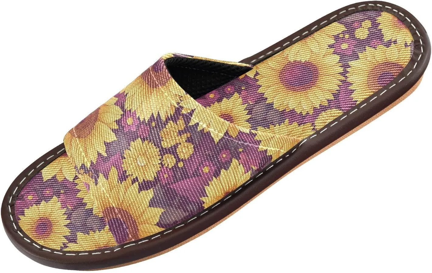 Yuiboo Glowing Sunflower Men Women House Slippers Breathable Beach Sandals for Home Indoor Bedroom