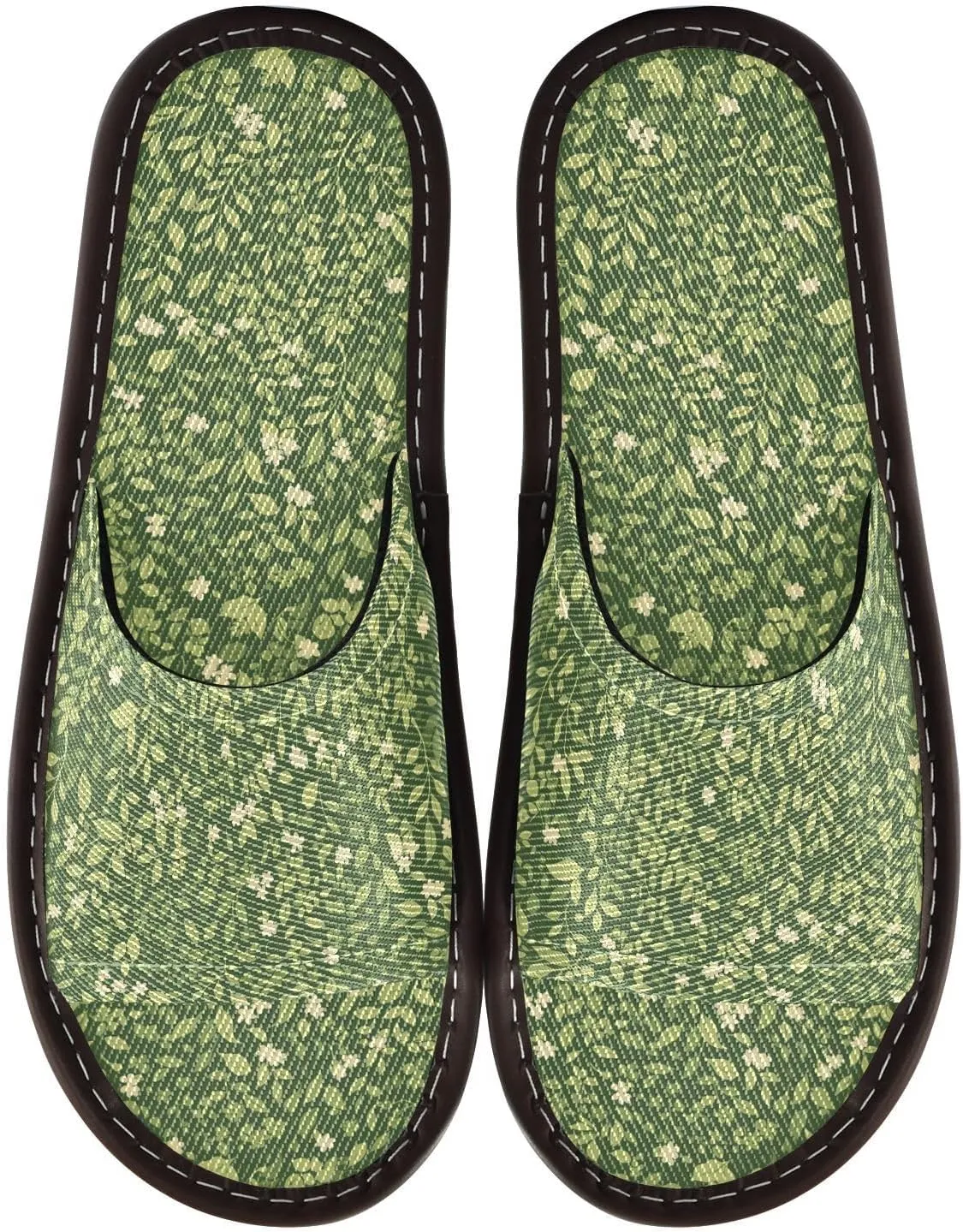 Yuiboo Small Mint Forests Green Men Women Casual Shower Slippers Ultralight Slides Sandals for Hotel Hotel Bedroom