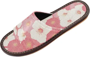 Yuiboo White Pink Florals Mens Spa Slippers Ultralight Slides Sandals for Indoor Hotel Beach