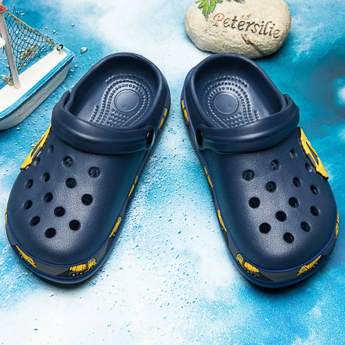 YUKTOPA Boys Girls Clogs Shoes Cartoon Slides Sandals Toddler Little Kid's Slip-on Garden Shoes Lightweight Beach Pool Shower Slippers