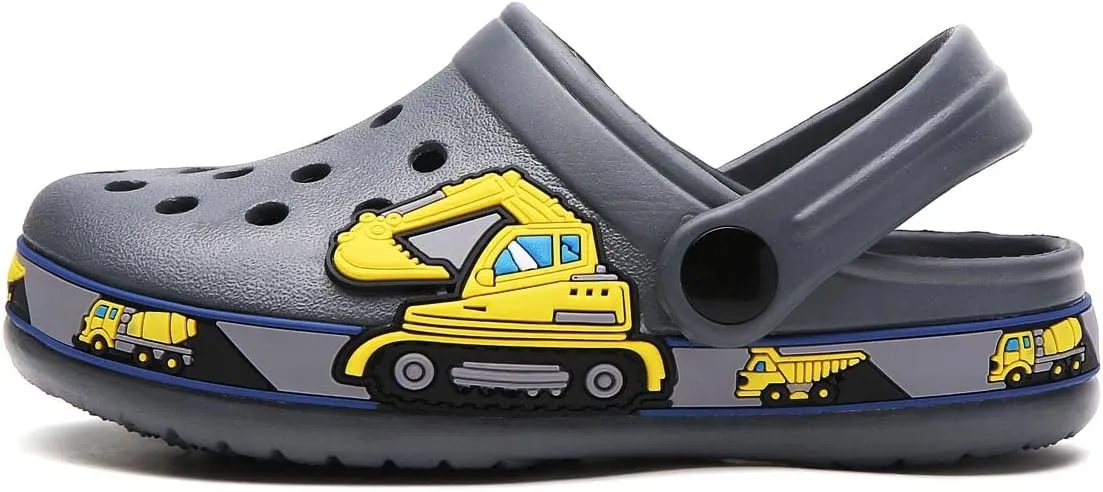 YUKTOPA Boys Girls Clogs Shoes Cartoon Slides Sandals Toddler Little Kid's Slip-on Garden Shoes Lightweight Beach Pool Shower Slippers