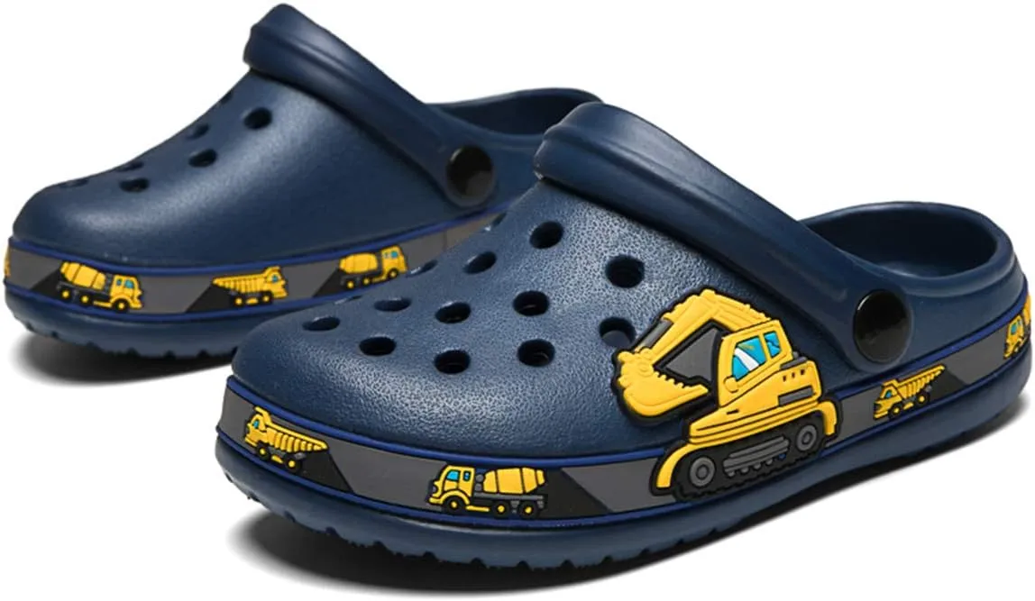 YUKTOPA Boys Girls Clogs Shoes Cartoon Slides Sandals Toddler Little Kid's Slip-on Garden Shoes Lightweight Beach Pool Shower Slippers