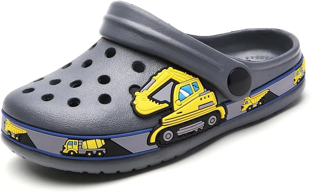 YUKTOPA Boys Girls Clogs Shoes Cartoon Slides Sandals Toddler Little Kid's Slip-on Garden Shoes Lightweight Beach Pool Shower Slippers