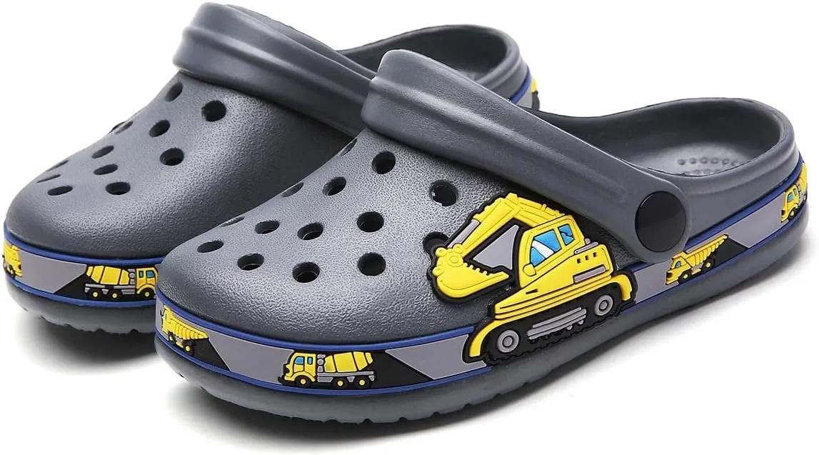 YUKTOPA Boys Girls Clogs Shoes Cartoon Slides Sandals Toddler Little Kid's Slip-on Garden Shoes Lightweight Beach Pool Shower Slippers