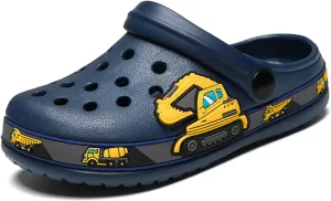 YUKTOPA Boys Girls Clogs Shoes Cartoon Slides Sandals Toddler Little Kid's Slip-on Garden Shoes Lightweight Beach Pool Shower Slippers