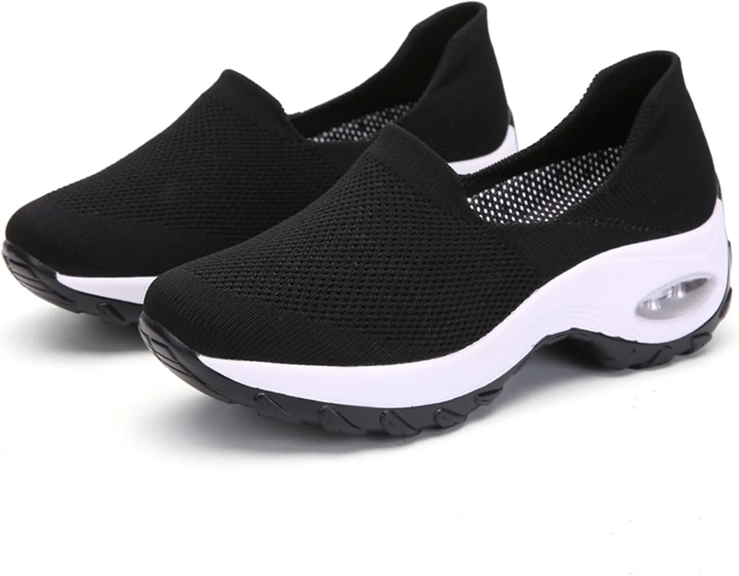 ZBYY Womens Slip On Breathe Mesh Walking Shoes Sneakers Comfort Wedge Platform Loafers Nurse Mesh Wedge Shoes