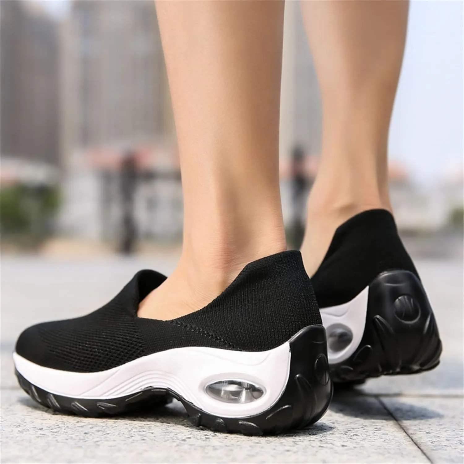 ZBYY Womens Slip On Breathe Mesh Walking Shoes Sneakers Comfort Wedge Platform Loafers Nurse Mesh Wedge Shoes