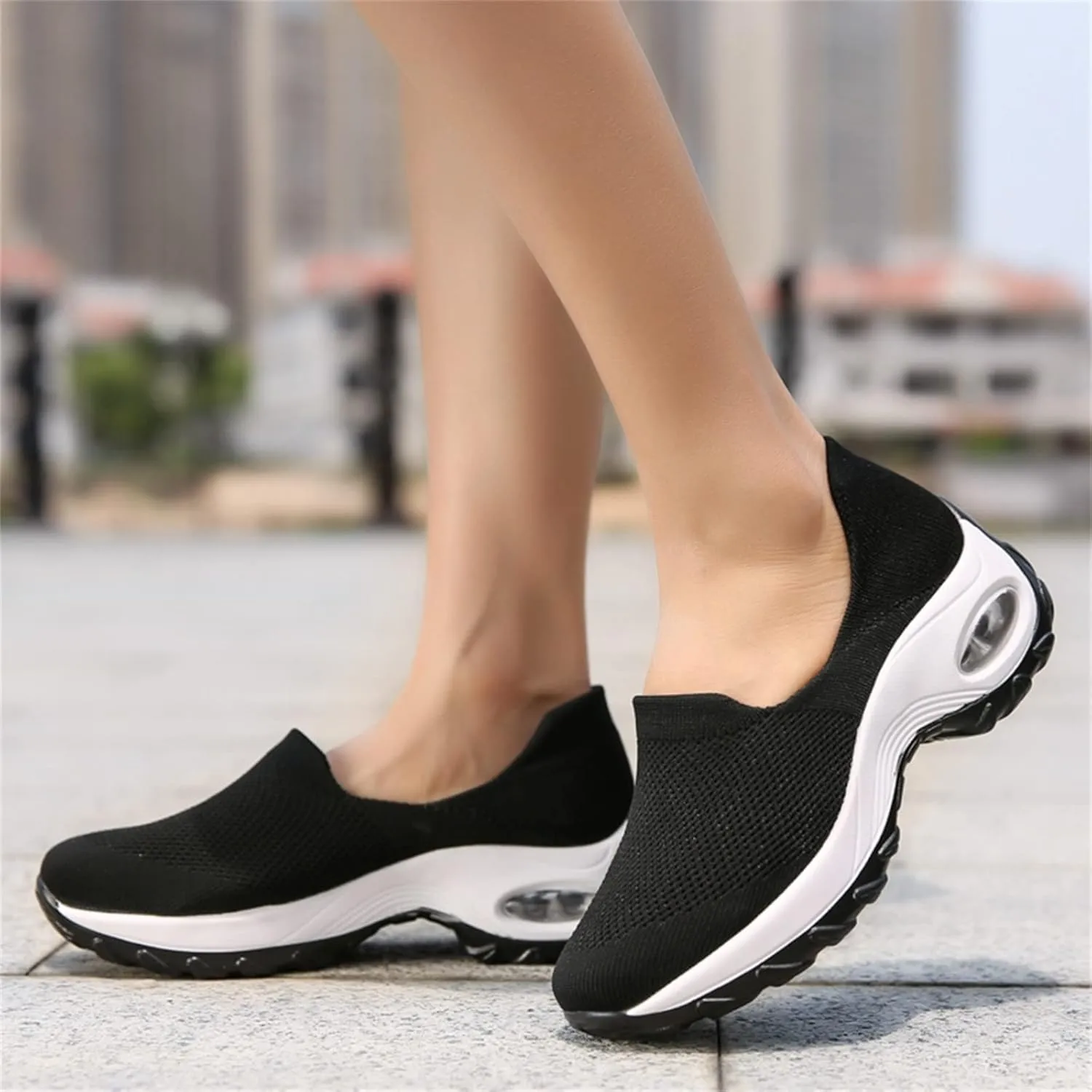 ZBYY Womens Slip On Breathe Mesh Walking Shoes Sneakers Comfort Wedge Platform Loafers Nurse Mesh Wedge Shoes