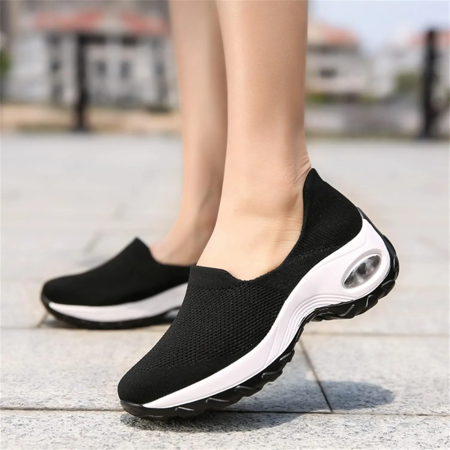 ZBYY Womens Slip On Breathe Mesh Walking Shoes Sneakers Comfort Wedge Platform Loafers Nurse Mesh Wedge Shoes