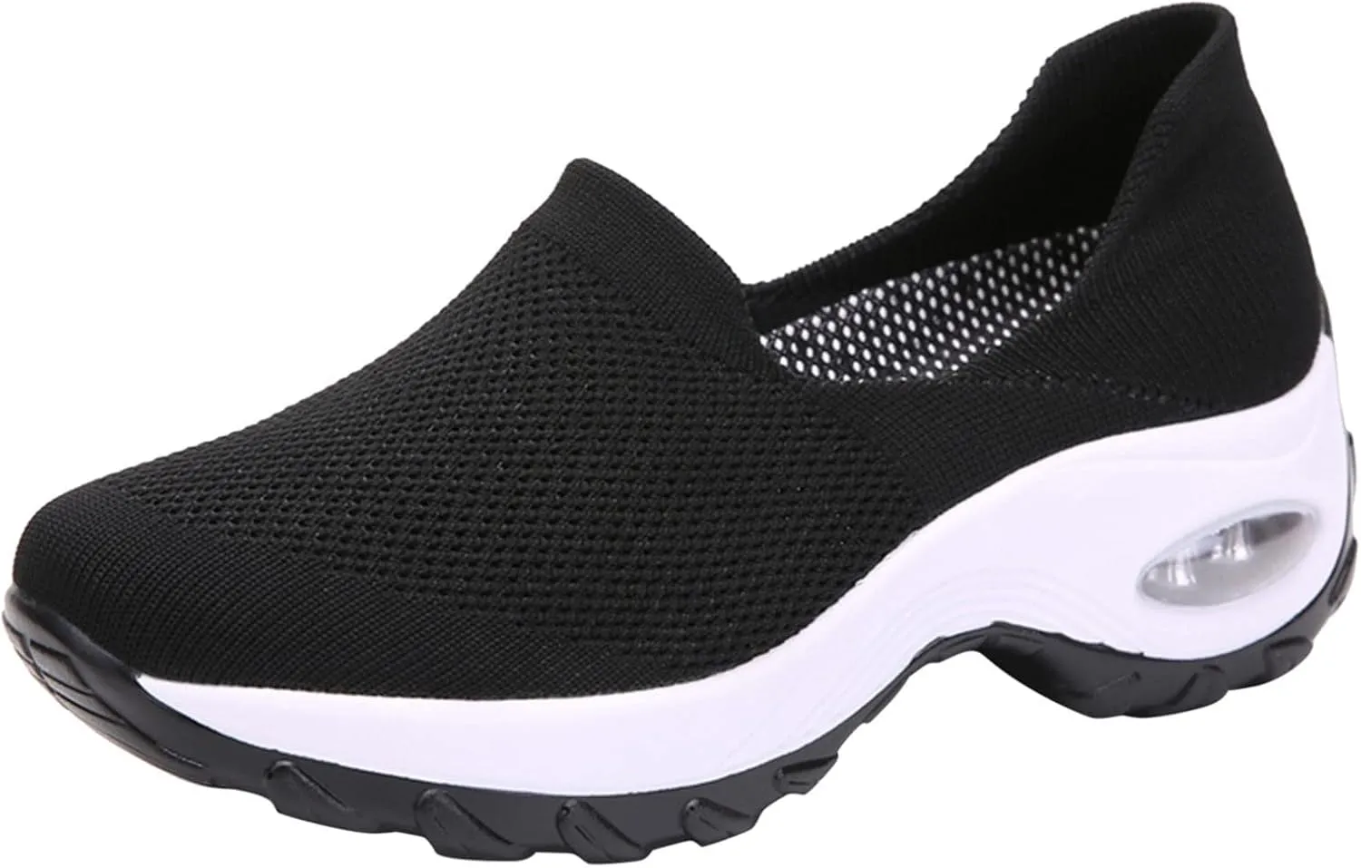 ZBYY Womens Slip On Breathe Mesh Walking Shoes Sneakers Comfort Wedge Platform Loafers Nurse Mesh Wedge Shoes