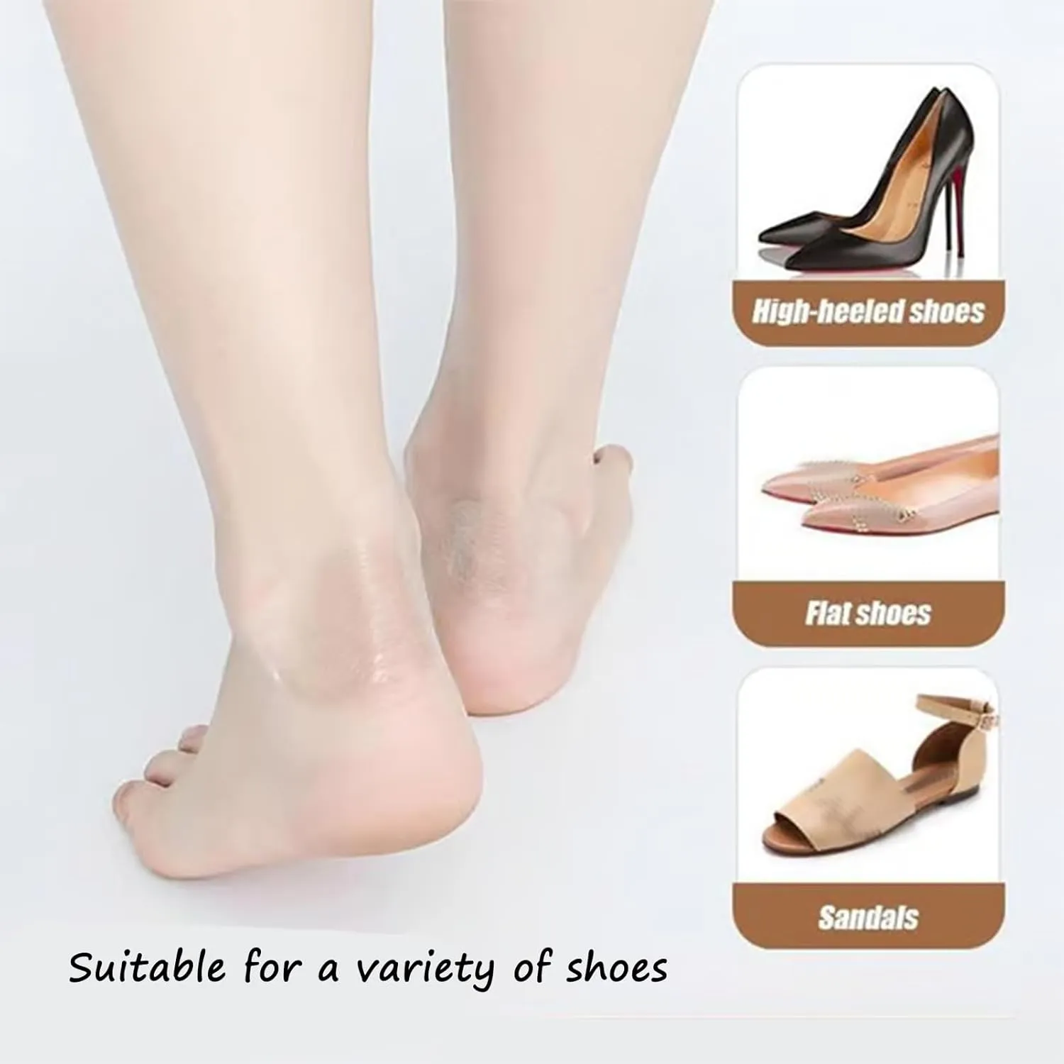 Zealburst Self Adhesive Invisible Heel Anti-Wear Sticker 50/100/150/200PCS, Waterproof Anti Wear Foot Care Heel Protection Pad, Heels Stickers Transparent Thin for High Heels (100PCS, 1.7×2.6in)