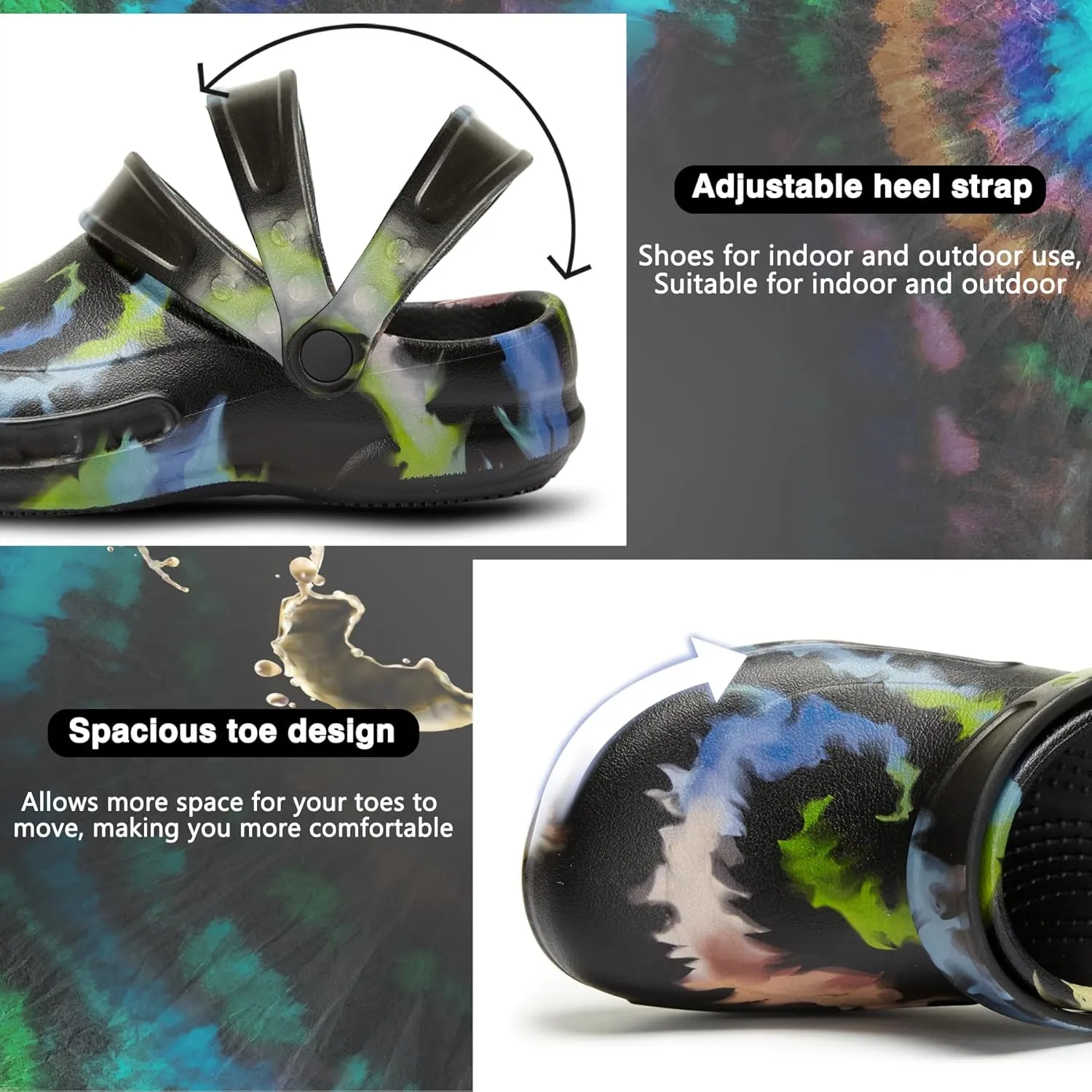 ZEENXIUYA Unisex Non Slip Work Chef Shoes Waterproof Closed Toe Kitchen Clogs Restaurante Food Service Garden Nurse Black